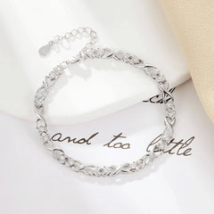 Minimalist Fashion 925 Silver Heart Charm Bracelet with Cubic Zirconia  UponBasics   