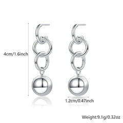 925 Sterling Silver Women's Double Circle Silver Bead Stud Earrings  UponBasics A2 Silver 