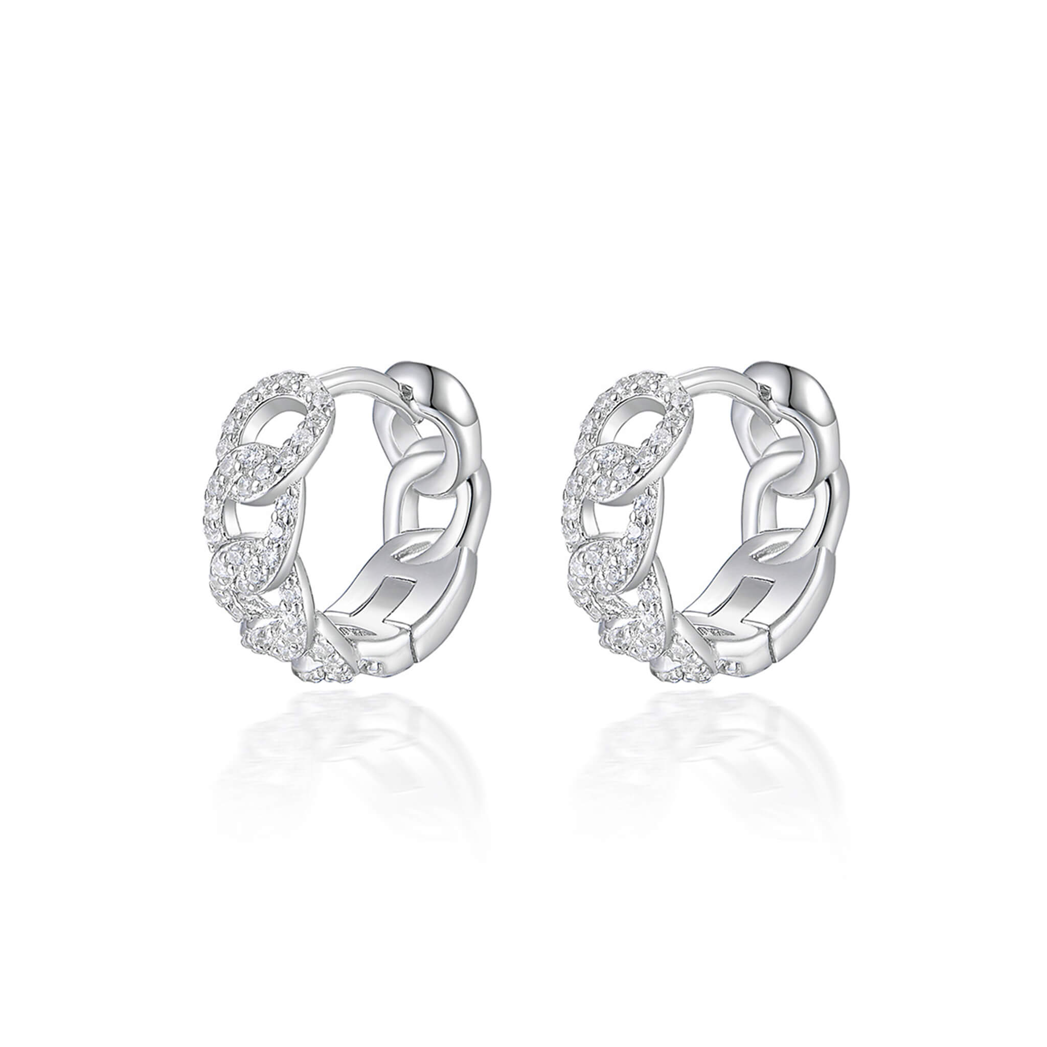 925 Silver Hollow Circle Earrings with Waterdrop Zircon Inlay - Versatile Halloween Accessory  UponBasics   