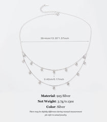 Versatile Minimalist 925 Silver Double-Layer Cubic Zirconia Necklace  UponBasics   