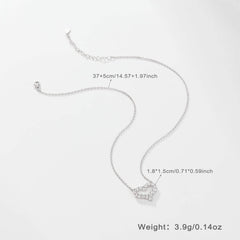 Women's 925 Silver Micro-Set Circular Heart Pendant Bracelet Necklace Set  UponBasics Necklace Silver 