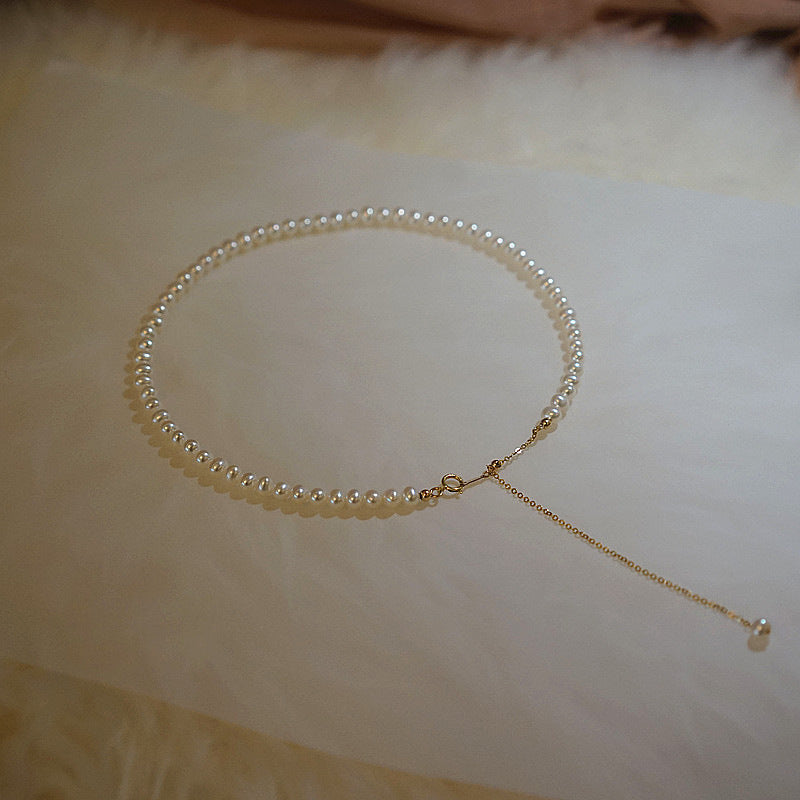 925 Silver French Vintage Pearl Necklace - Classic Elegance and Timeless Sophistication  UponBasics   