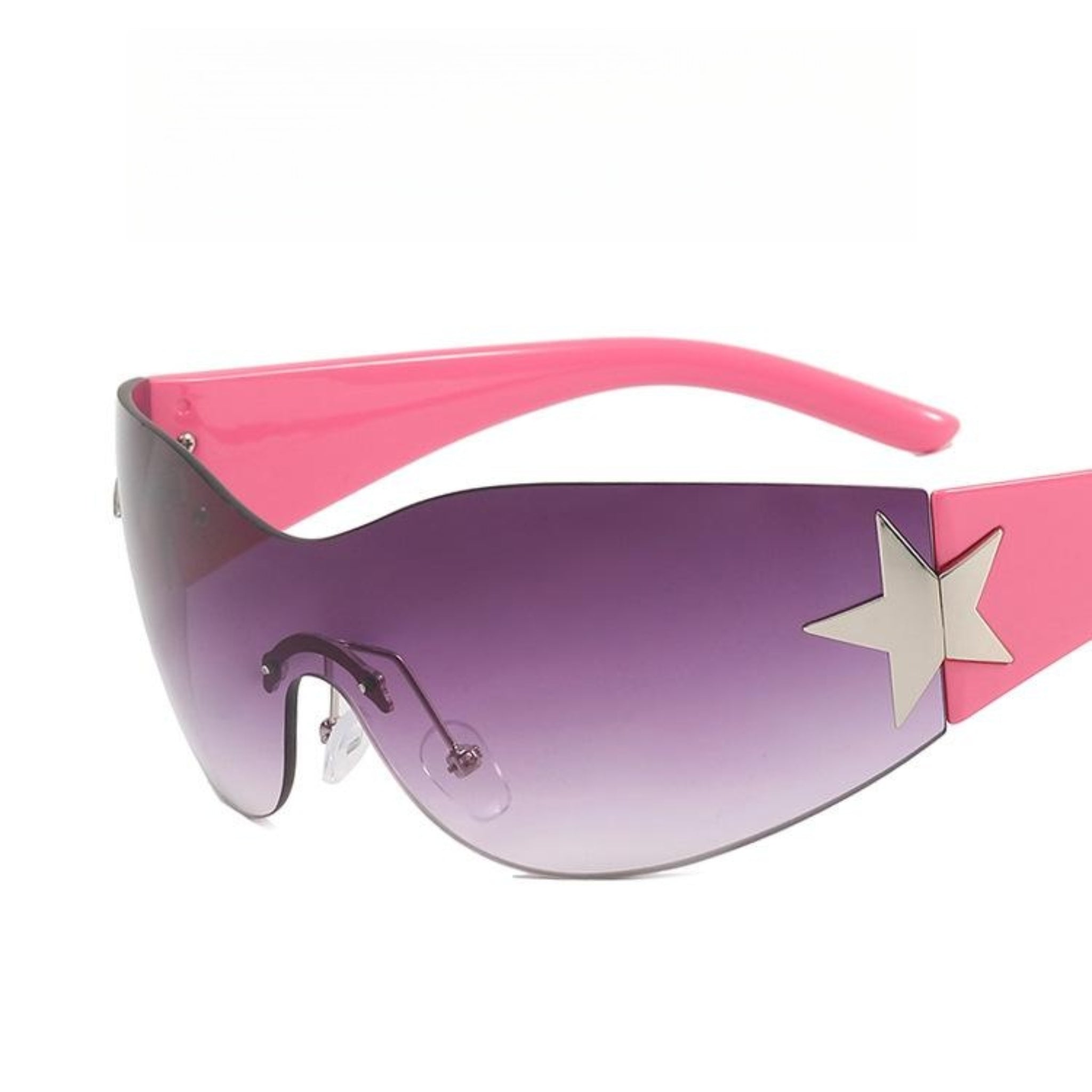 Frameless One-Piece Aviator Sunglasses  UponBasics Pink-A5  