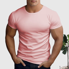 Men's 100% Combed Cotton Tee  UponBasics Pink XS 