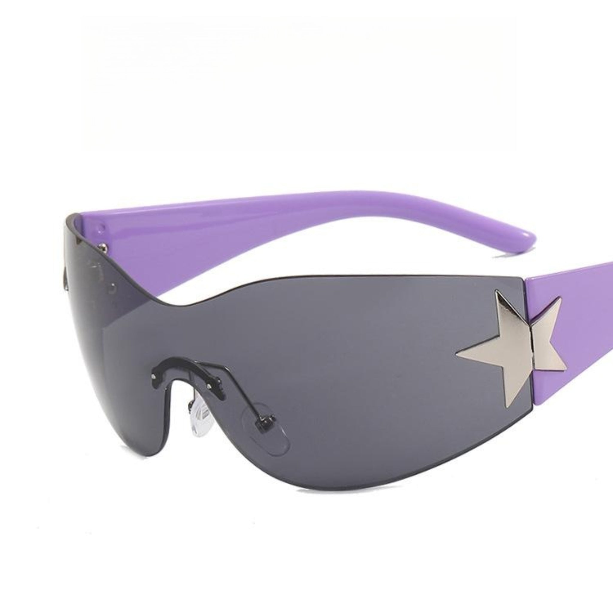 Frameless One-Piece Aviator Sunglasses  UponBasics Purple-A7  