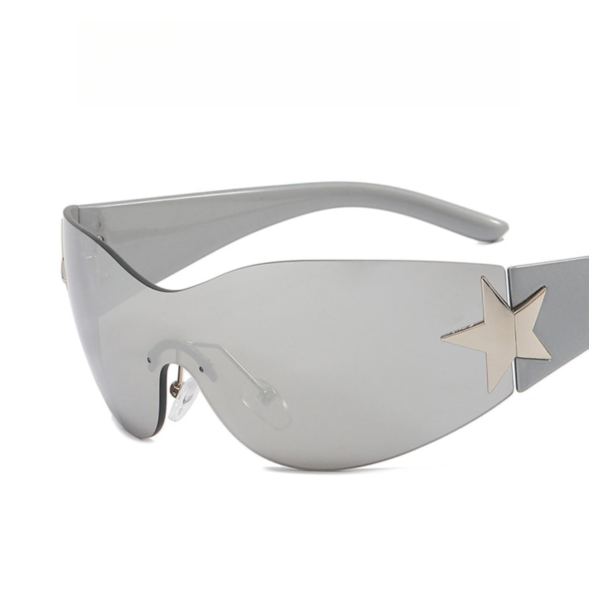 Frameless One-Piece Aviator Sunglasses  UponBasics Silver-A8  