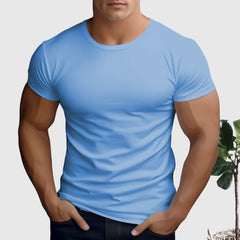 Men's 100% Combed Cotton Tee  UponBasics Sky Blue XS 