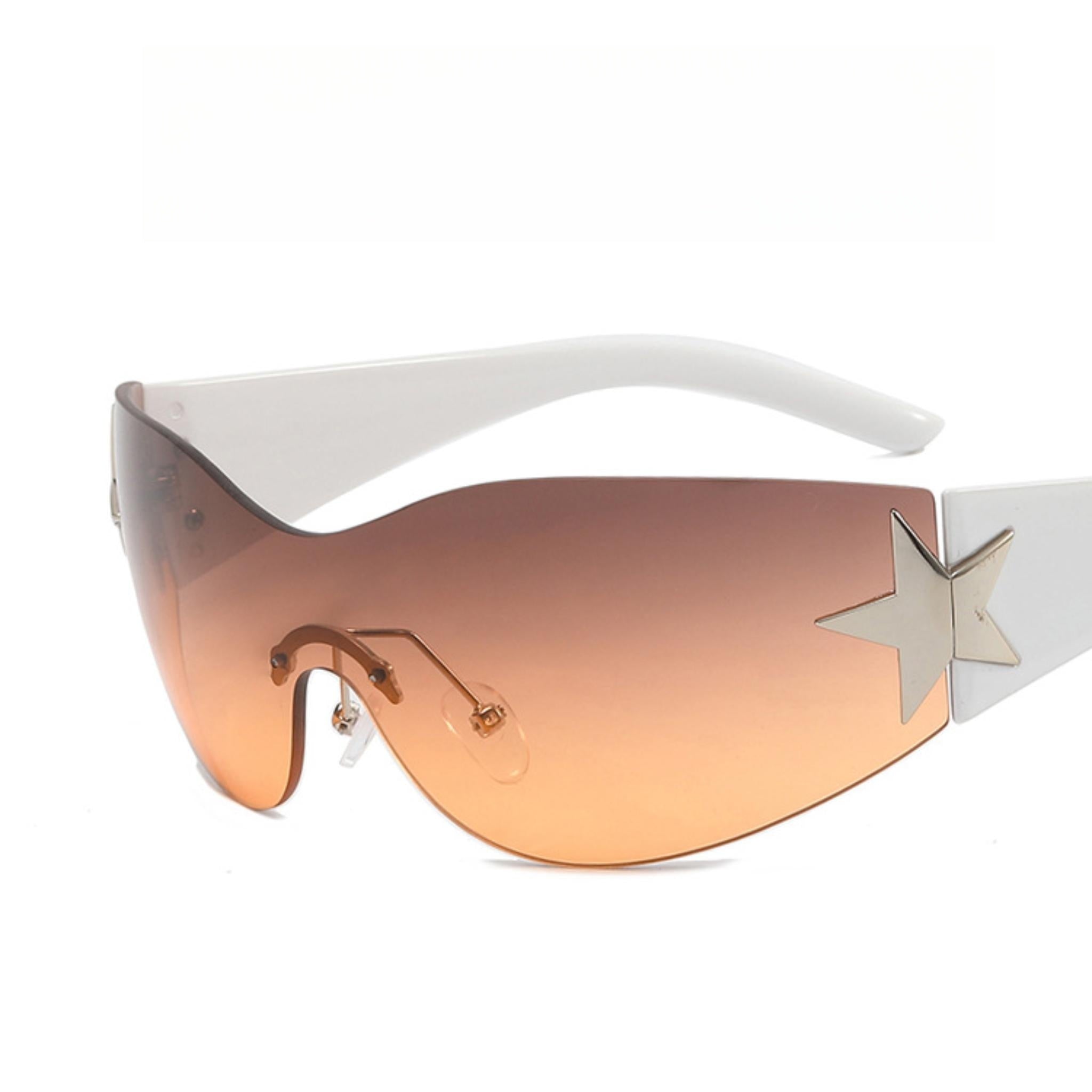 Frameless One-Piece Aviator Sunglasses  UponBasics White-A2  