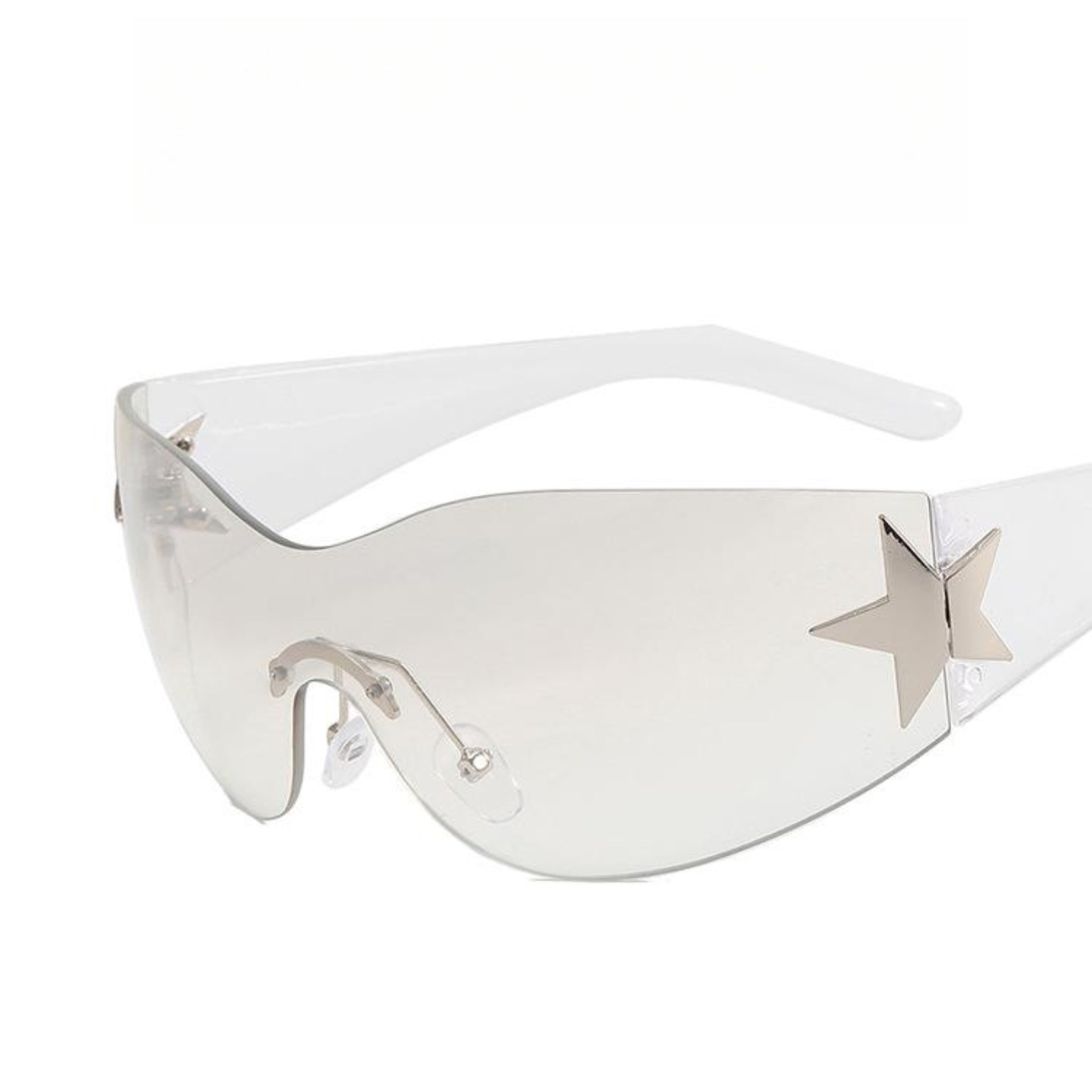Frameless One-Piece Aviator Sunglasses  UponBasics White-A3  
