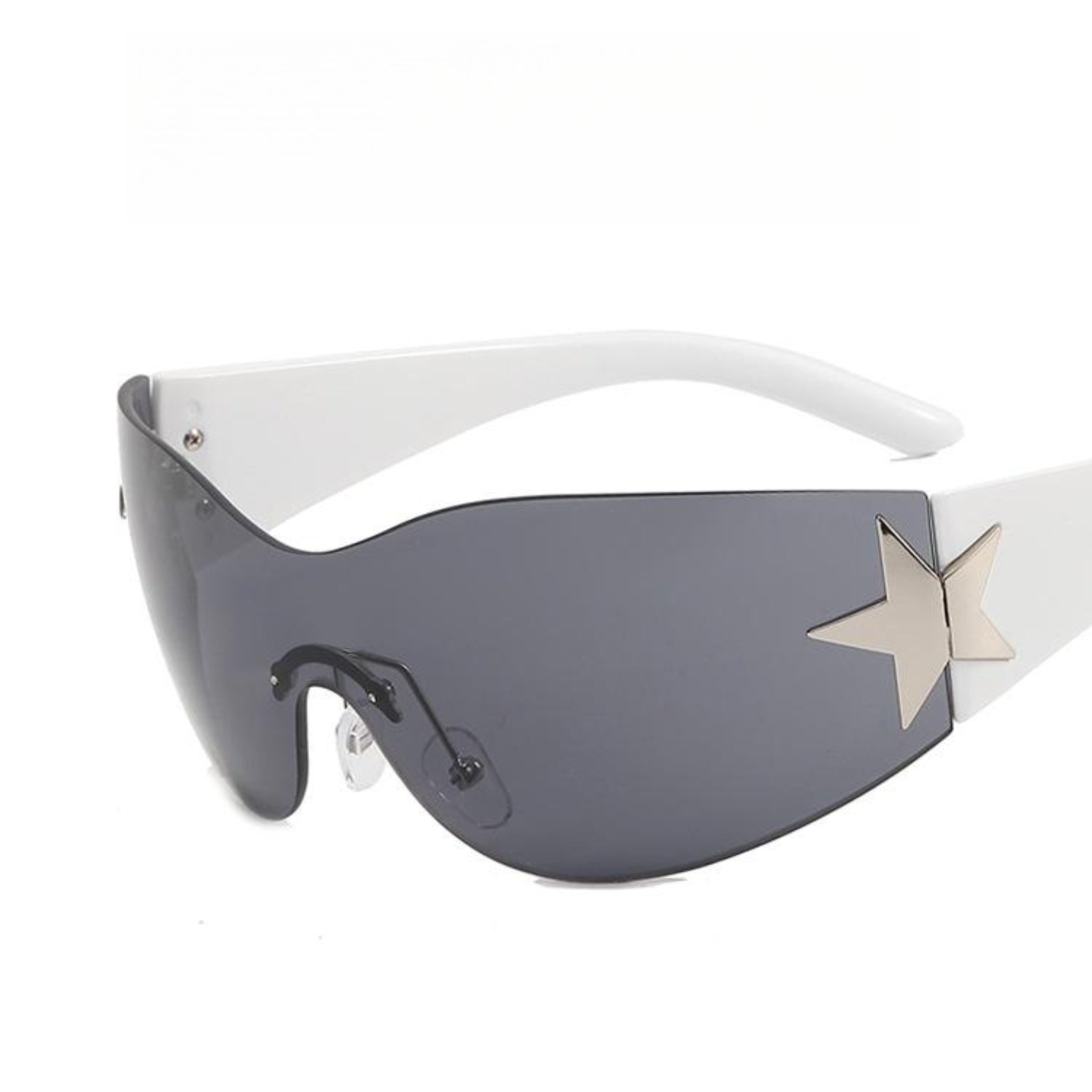 Frameless One-Piece Aviator Sunglasses  UponBasics White-A4  