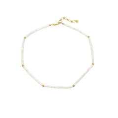 Minimalist Vintage-inspired Natural Stone Beaded Women's Necklace - Unique Design with a Touch of Elegance | UponBasics  UponBasics White  