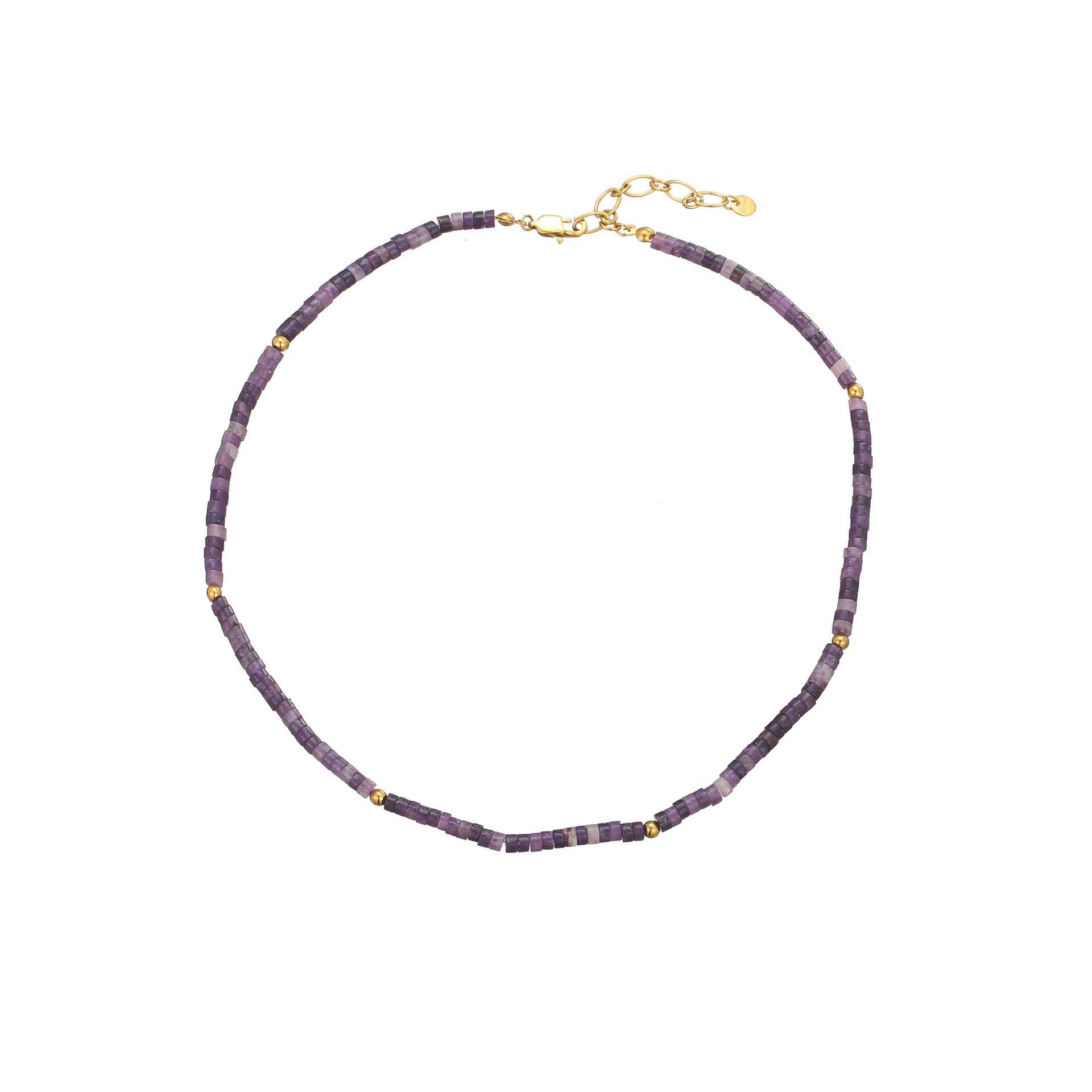 Minimalist Vintage-inspired Natural Stone Beaded Women's Necklace - Unique Design with a Touch of Elegance | UponBasics  UponBasics Purple  