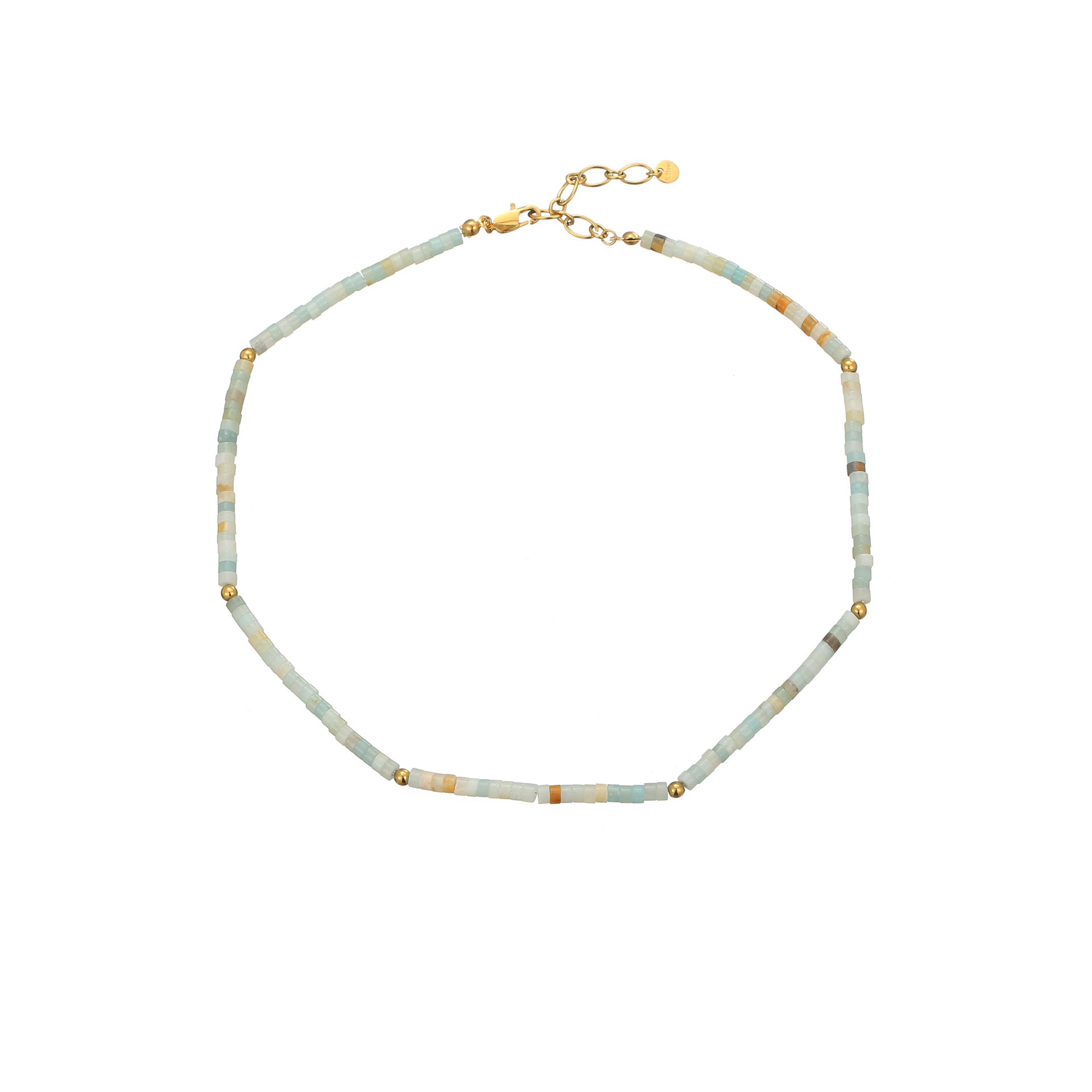 Minimalist Vintage-inspired Natural Stone Beaded Women's Necklace - Unique Design with a Touch of Elegance | UponBasics  UponBasics Blue  